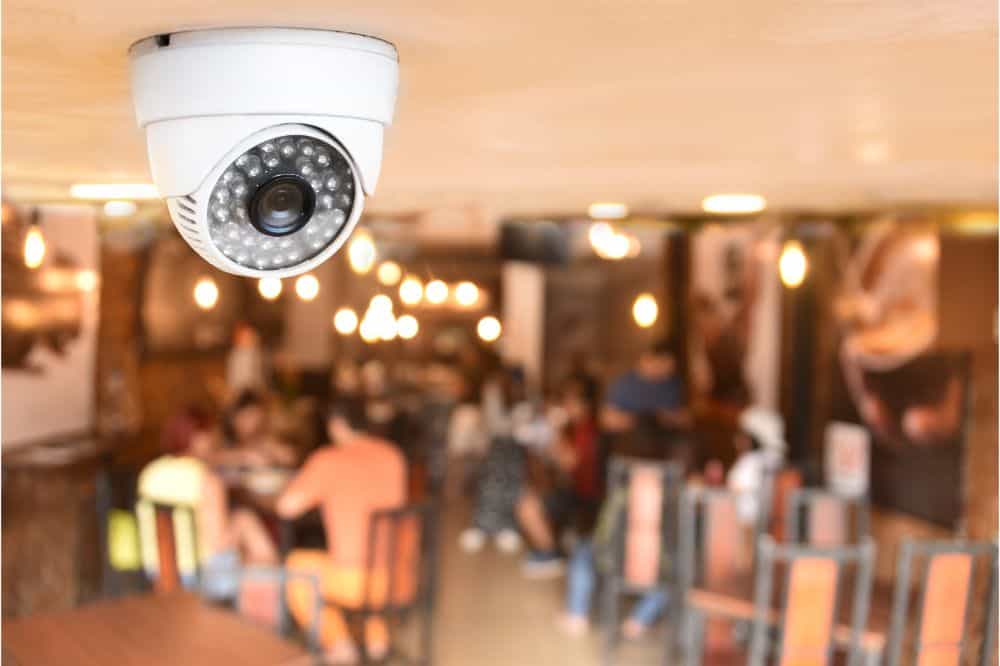CCTV system security inside of restaurant